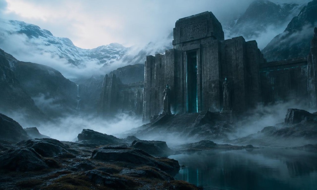 Ancient ruins visual generated with Melia